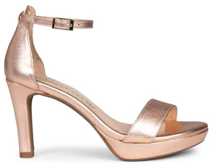 miMaO. Sandalias elegantes de tacón alto con plataforma de Piel. Hecho en España