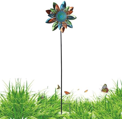 Yard Wind Spinners,with Stake Decorative Yard Decor,Lawn Windmill Wind Spinner Ornament | for Backyard Patio Pathway Porch Balcony Flower Pot Housewarming Party