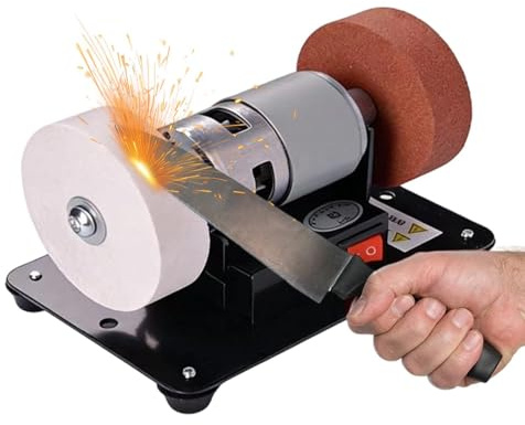 Pequeña Amoladora De Banco | 100W Mini Silenciosa Rueda 7 cm,Máquina De Mesa Para Pulir Y Esmerilar,Para Madera, Bricolaje, Manualidades, Modelismo, Grabado, Taller Doméstico, Taller Reparación