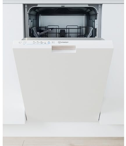 Indesit Push&Go Fully Integrated Slimline Dishwasher - White Control Panel with Fixed Door Hinge Kit - D Rated