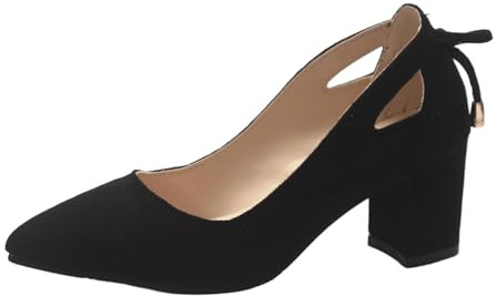 Elegantes Zapatos de tacón de Punta Afilada con Lazo clásico. Sofisticados Tacones Altos para el día a día, Ideales para Ocasiones Formales e Informales.
