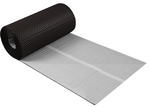 Kaminanschlussband 3D Strukturiertes Aluminium 300 mm x 5 m (Dunkelbraun) | Wandanschlussband, Dach, Kamin, Wand, Schornstein, Butylkleber, selbstklebend, 7 Farben
