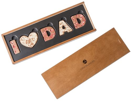 I love Dad - Vollmilchschokolade - Schokoladenbuchstaben | I ?? Dad | Vatertag | Geburtstag | Vater Geschenk | Vatertagsgeschenk | Geschenkidee | Geschenke für Papa | Schoko | Schokolade | Vati
