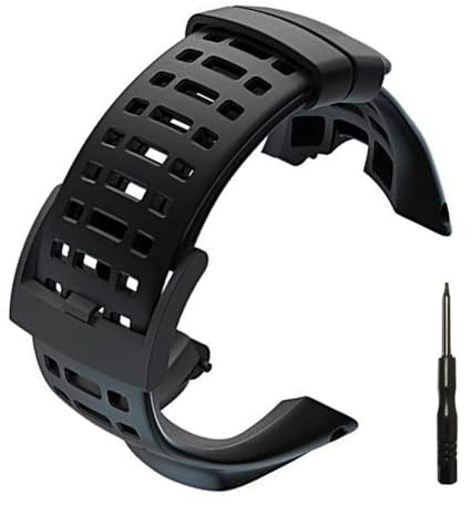 JTMM Cinturino per orologio, cinturino di ricambio nero morbido per Suunto Ambit 1 2 2R - Cinturino per orologio impermeabile di alta qualità 24mm - Cacciavite incluso
