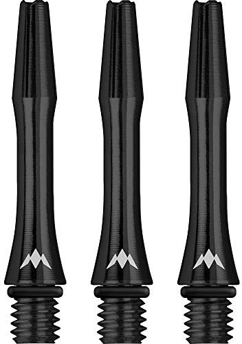 Mission Darts Alicross 5XS0719 Dart-Schäfte, 5 Sets mit je 3 Aluminium-Schäften, kurz, Schwarz