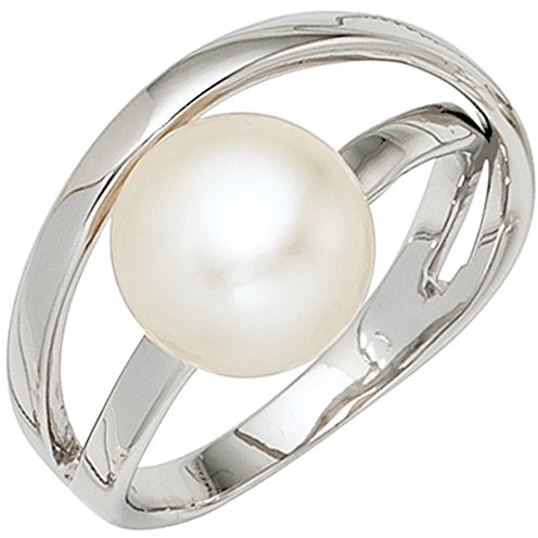 Jobo Damen-Ring aus 925 Sterling Silber mit großer Perle