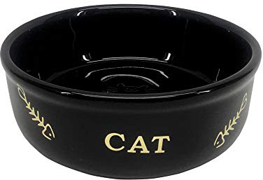 Nobby Katzen Keramik Schale Golden Cat, schwarz Ø 13,5 x 4,5 cm, 0,25 l, 1 Stück