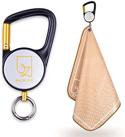 back zip KEENON Sports Mikrofaser Handtuch mit Karabiner Rolle – ideal als Schweißtuch – Wanderzubehör – Mini Handtuch, Sporthandtuch, Gesichtshandtuch schnelltrocknend