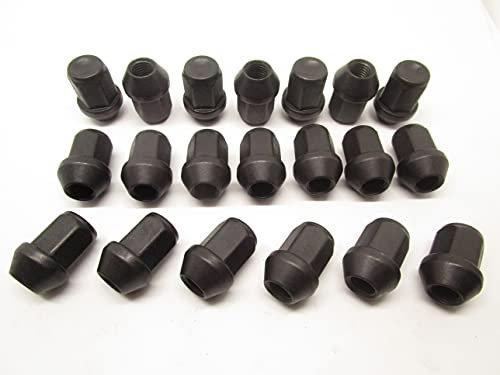 Kit 20 Bulloni Ruota Neri Compatibili con Fiesta Focus Ecosport Kuga C-Max B-Max Mondeo Tourneo Transit DAL 2014 In Poi Ruote Gomme Cerchi in Acciaio e in Lega in Ferro Farad