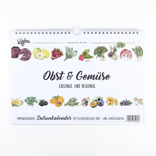 Saisonkalender für Obst und Gemüse | Immerwährender Wandkalender mit heimischen Obst- und Gemüsesorten (Wandkalender)