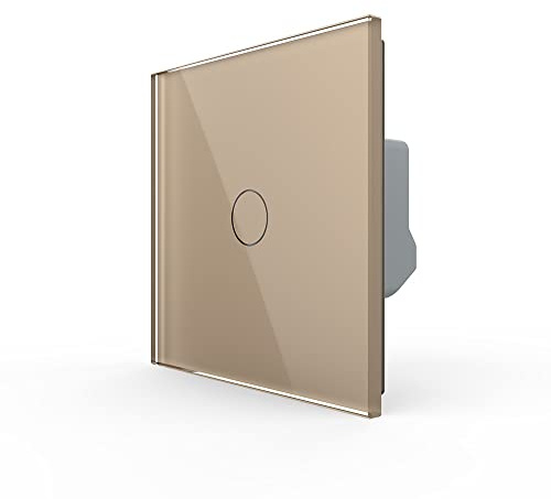 Livolo dimmbarer Wechselschalter/Kreuzschalter Dimmer Lichtschalter Wandschalter LED UP mit Glasblende in Gold