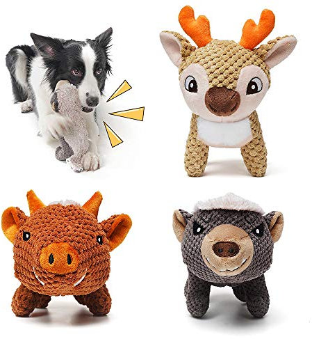 Sedioso Plüsch-Hundespielzeug, 3er-Pack gefülltes Hundespielzeug-Set, süßes quietschendes Hundekauspielzeug für Welpen, kleine, mittlere, große Rassen