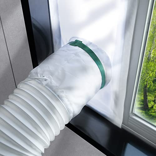 Loviga Sellado de Ventana Corredera para Secadora - Kit para Aire Acondicionado Portátil 25X102-162cm - Aislamiento 100% Efecto de Sellado y Fácil de Instalar