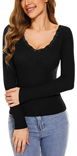 WOWENY Canotta Donna Top da Donna con Top da Donna con Scollo a V a Punta, Canottiere Basic da Donna Eleganti e Sexy,