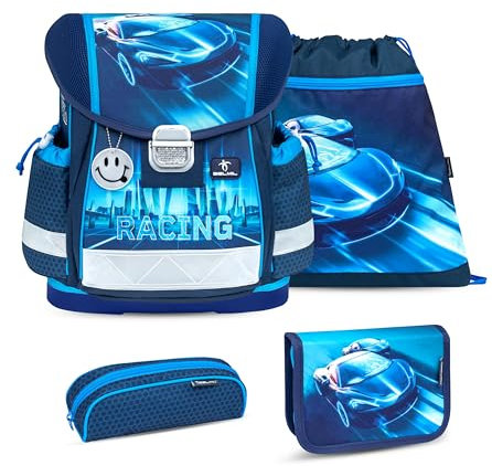 Belmil Classy Schulranzen Set 4 - teilig (403-13/AG/S) (Racing Blue Neon)