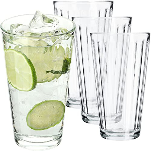 KADAX Verres à boisson, verres à boire en verre de calcium neutre, verres polyvalents, verres à eau, verres universels pour les boissons, Mojito, frappé (Amalia 360 ml, 4)