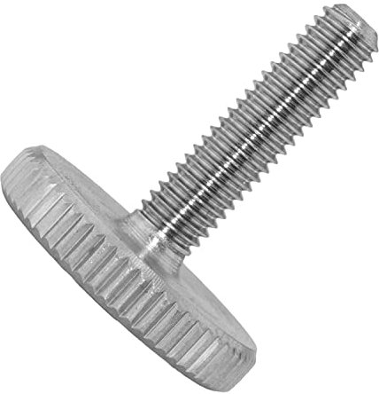 Techtanium® Rändelschrauben M5 x 16 mm [niedrige Form] aus Edelstahl A2 (10 Stück) | Daumenschrauben | Handradschrauben | DIN 653