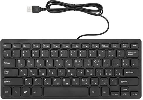 SUNGOOYUE Claviers D'Ordinateur PC Conception Ergonomique Ultrathin Mini 78 Touches USB Filaire Clavier pour PC Ordinateur Portable Ordinateur Portable Général (Russe)
