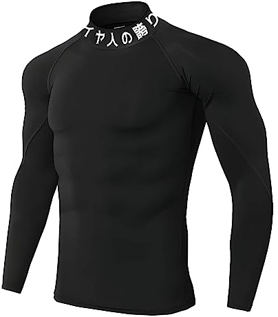 Chemises de compression à col haut pour homme | T-shirt de compression à col haut | Sports, fitness | Vegeta, Pride of the Saiyan en japonais, Noir , M