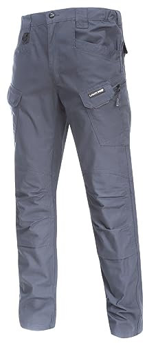 Lahti PRO Herren Arbeitshosen Männer, Lang, Cargohose Cargo-Bundhosen, Slimfit, 8 Multifunktionstaschen, Verstärkte Nähte, Taschen für Kniepolster, Ripstop, EN ISO 13688, Größe: XL, Farbe: Grau