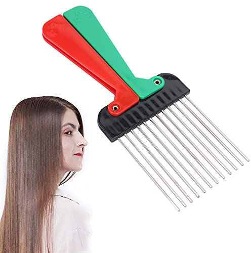 ANKROYU Tragbarer Afro-Haarkamm, Haarpickel, Afro-Picks Für Männer, Haarpuder-Styling, Entwirrender Haarkamm Für Lockiges Haar, Herren-Stylingkamm, Antistatische Haarbürste, Perückenzopfkamm