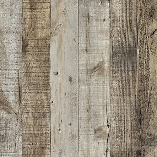 Abyssaly Klebefolie Möbel Holzoptik, Möbelfolie Selbstklebende Folie, Vintage Klebefolie Holz, Wasserdicht Streifen Tapete für Möbel Wand Tür Tisch Schrank Küche Dekorfolie 60cm X 1000cm