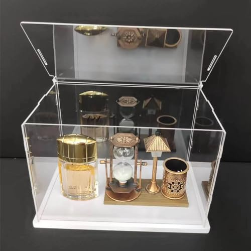 Vaian Clear Acryl Display Case-Assemble, Top Cove Openable Tür, Verdickte Basis, Staubschutz Showcase für Action Figuren Spielzeug Collectibles (45x30x30cm/18x12x12in)