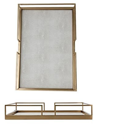 Plateau Présentoir à Bijoux Plateau de Rangement en métal de Bureau Plateau de Service de Luxe léger de Mode Plateau de Service de Rangement pour Service à thé (Couleur:
