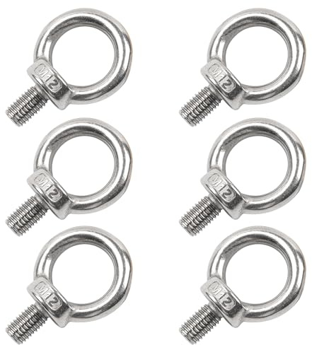 6 Stücke ringschraube m12 edelstahl 304 augenbolzen,außengewinde ring augenbolzen runde ringbolzen,ringschrauben augenschraube, für Augbolzen zur Befestigung und Aufhängung