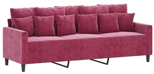 HETFTJN Recamiere Schlafsofa Bigsofa Lounge Sofa - 3-Sitzer-Sofa Weinrot 180 cm Samt für Schlafzimmer Büro Relaxationsraum Sitzzimmer