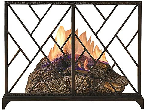Fireplace Screen Guard,Fire Guard Intérieur 30,7 Pouces Grille de Protection pour cheminée en métal, extérieur Sécurité Cheminée Clôture Spark Guard Cover, Heavy Duty Fer forgé Fire Guard GA