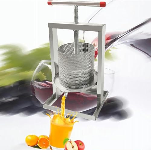 LXWKAI Obstpresse und -zerkleinerer, Obstpresse, Apfelweinpresse, Apfelpresse, 2 l/4 l/8 l, Obstpresse, manuelles Werkzeug zur Saftherstellung, Apfelwein, Apfel, Trauben, Beeren, Weinzerkleinerer