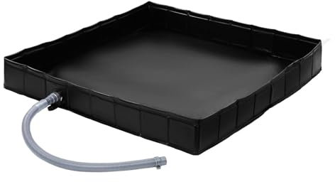XLDZ Portable Camping Shower Base, Shower Tray with Drain Hose, 41x41x5.9 Outdoor RV Tent Shower Floor, Collapsible Shower Basin