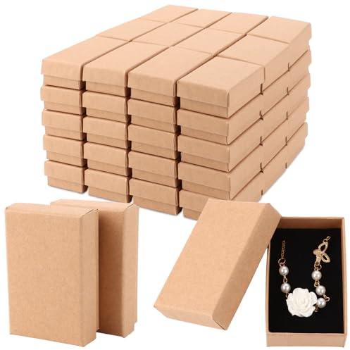 DAJAVE 48 Stück Kraft Braun Pappschachteln Faltschachtel, Kraftpapier Schubladenbox, Pappschachteln mit Deckel, Geschenkbox Kraftpapier, Geschenkboxen mit Deckel Groß, Karton Geschenk Box