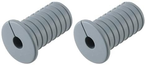 sourcing map 2Pcs Wall Grommets for Cables, 3/4(19mm) Silicone Cable Wall Bushing Feed Through Cable Routing Kit with 7mm Hole Accessories Pass Through for Ethernet, Gray with Thread