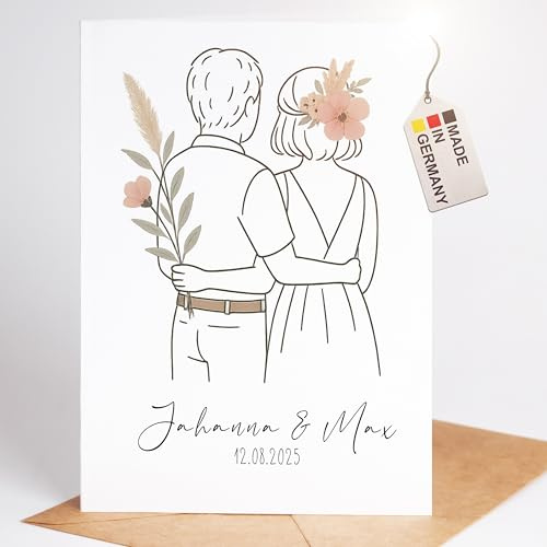 myDreamwork® Personalisierte Hochzeitskarte A6 – Glückwunschkarte zur Hochzeit mit Namen – Karte für das Brautpaar – Geschenk Hochzeit personalisiert - personalisiertes Hochzeitsgeschenk