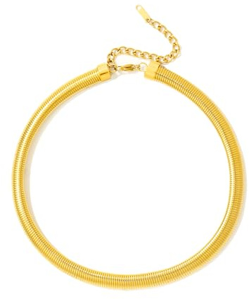 Chunky Gold Edelstahl Choker Halskette für Frauen Stretch Snake Shain Nicht Flecken Gold Triple Halskette