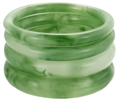 iF YOU Green Resin Bangle Bracelets for Women, Boho Big Stackable Bangles Set, Trendy Acrylic Bracelet Stack Fashion Jewelry Gifts