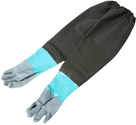 ORFOFE Long Splashproof Work Gloves with Thick Abrasion-resistant Material Breathable Long Sleeve Protection for Car Washing Fish Cleaning and Gardening Tasks Non-slip Dish Cleaning