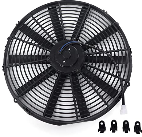 16 pollici 12 V 120 W Freve di raffreddamento elettrico ad alta Ventole Slim 1000 CFM 2250 giri/min 10 pale Pullo per radiatori del vano motore per auto