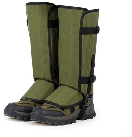 Polainas de protección de piernas ajustables, protector para caza, senderismo, senderismo, nieve, impermeable, cubierta para botas (verde)