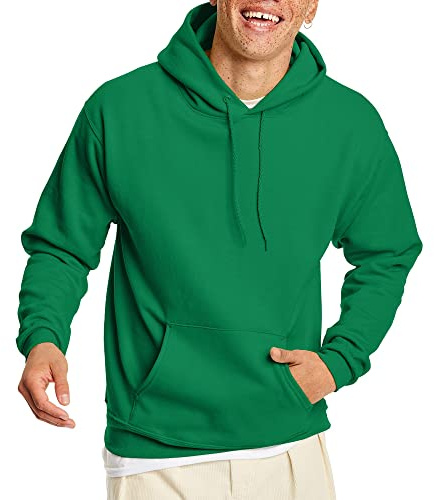 Hanes huvtröja för män, EcoSmart huvtröja i fleece, huvtröja med huva för män, Kelly grön, 3XL