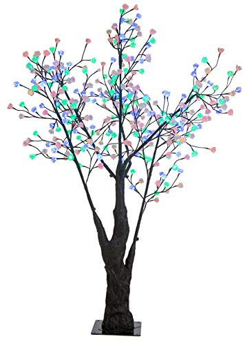 Luminea LED Pflanzen: LED-Deko-Kirschbaum, 336 farbig beleuchtete Blüten, 180 cm, IP44 (Lichterbaum Outdoor, Baum Lichterbaum außen, bunt)