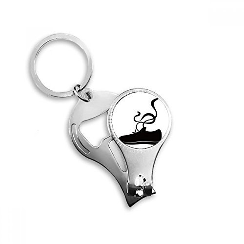 Uomo Scarpe Sportive Nero Contorno Modello Chiodo Nipper Anello Portachiavi Apribottiglie Clipper