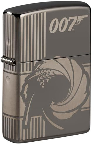 ZIPPO – James Bond 007, Black Ice – Mechero para tormentas, Recargable, en Caja de Regalo