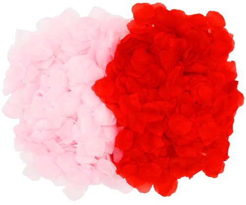 OWLKELA 1200 Pcs Artificial Rose Petals, Red&Pink | Faux Rose Petals Fade Resistant, Realistic Artificial, for Wedding, Valentine's Day, Birthday, Party & Romantic Decoration