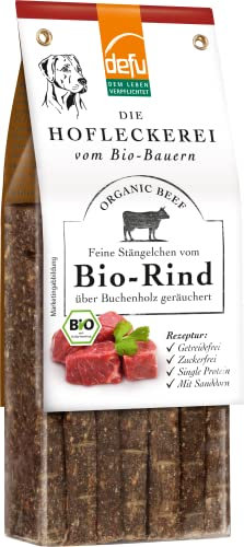 defu Hundesnack | 1 x 125 g | Hofleckerei Feine Stängelchen vom Bio Rind | Premium Bio Leckerlis für Ihren Hund