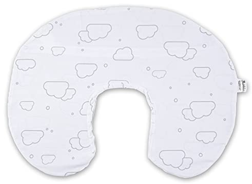 Nursing Pillow Cover - 100% Cotton Removable Breastfeeding Pillowcase - Pregnancy Gifts - Cute Grey Star Pattern Newborn Nursing Pillow case by BUBBLIN