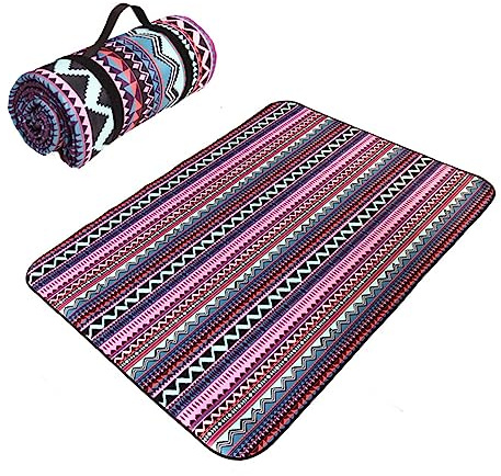 FANSU Strandmatte Outdoor Picknickdecke Wasserdicht Picknickdecke Stranddecke Sandfrei, Waschbare Stranddecke für Picknick,Strand,Camping (150x150cm,Lila)