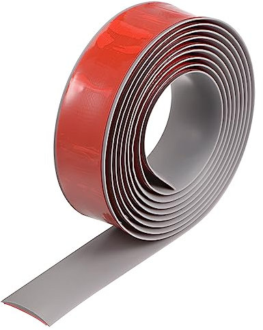 QUARKZMAN Boden Randbeschnitt Streifen Selbstklebend 1.5 Breit PVC Laminate Boden Streifen Tür Flach Divider Streifen für Laminat Türöffnung Höhe Weniger Als 4mm/0.15 Grau 9.84Ft